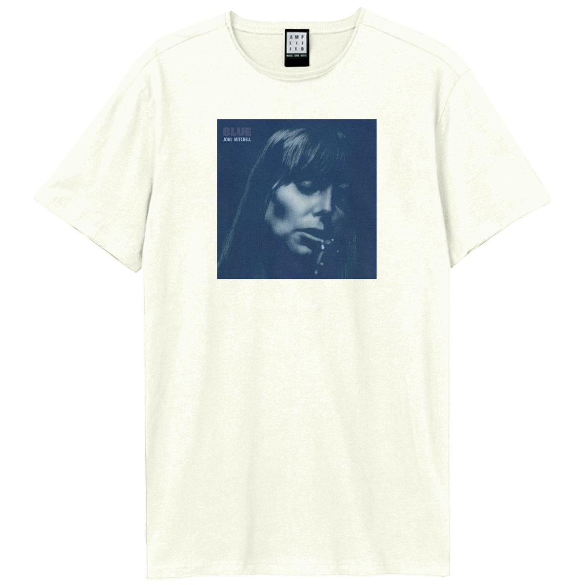 Vintage White - Front - Amplified Unisex Adult Blue Joni Mitchell T-Shirt