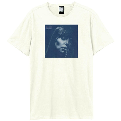 Vintage White - Front - Amplified Unisex Adult Blue Joni Mitchell T-Shirt