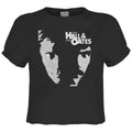 Charcoal - Front - Amplified Womens-Ladies Private Eyes Hall & Oates Crop T-Shirt