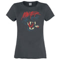 Charcoal - Front - Amplified Womens-Ladies Maneater Hall & Oates T-Shirt