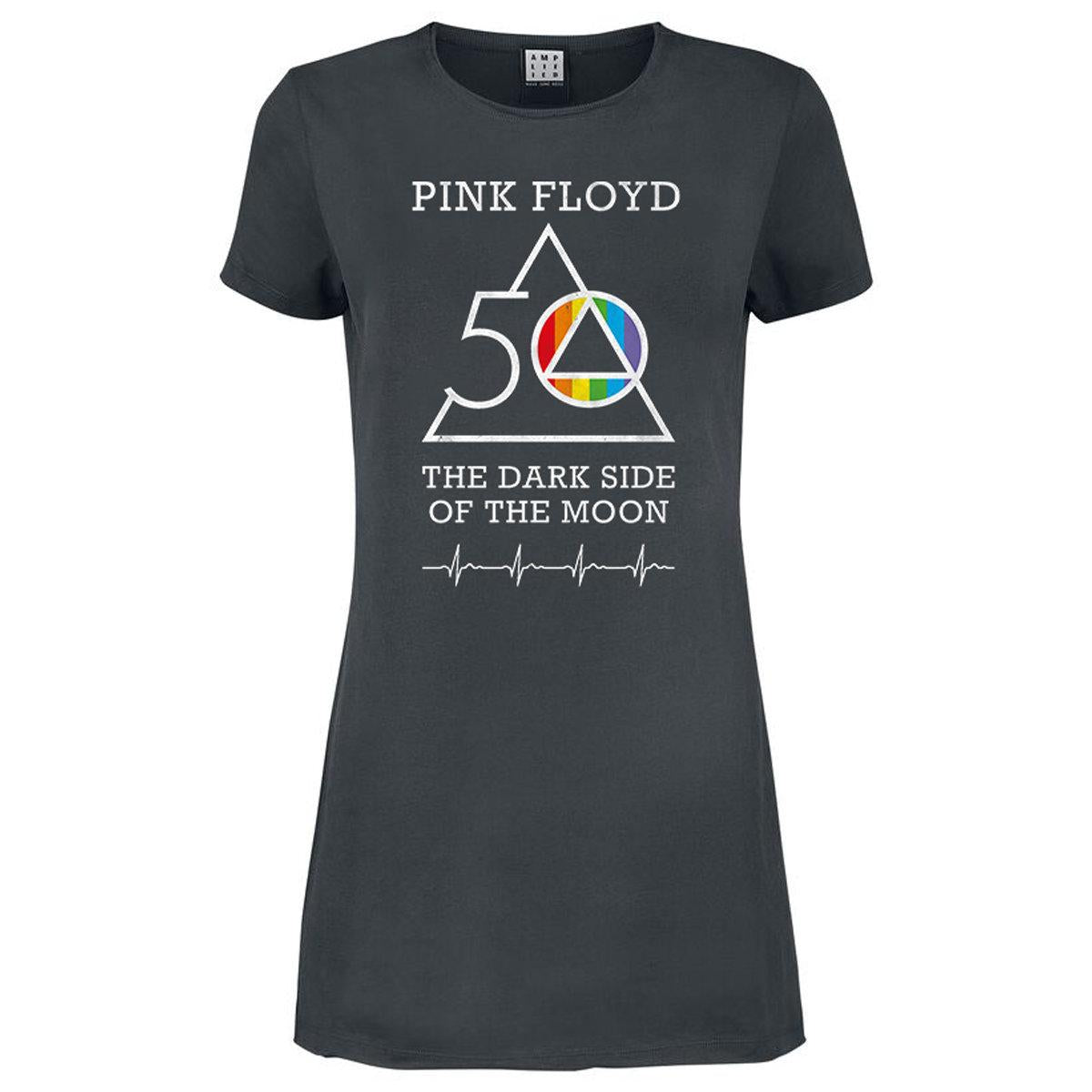 Charcoal - Front - Amplified Womens-Ladies 50th Anniversary Pink Floyd Shirt Dress