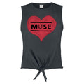 Charcoal - Front - Amplified Womens-Ladies Heart Logo Muse Tank Top