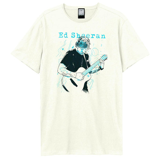 Vintage White - Front - Amplified Unisex Adult Ed Sheeran Doodle T-Shirt