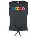 Charcoal - Front - Amplified Womens-Ladies Lizzo Front Tie Tank Top