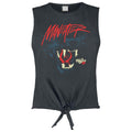 Charcoal - Front - Amplified Womens-Ladies Maneater Hall and Oates Front Tie Tank Top