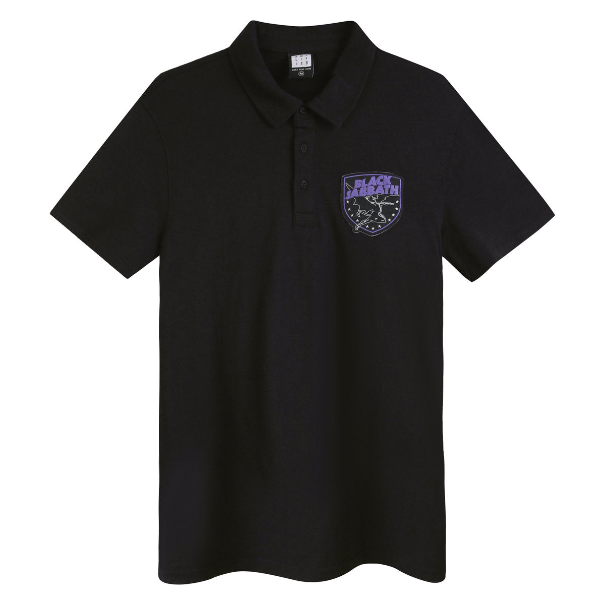 Black - Front - Amplified Mens Lord of This World Black Sabbath Slub Polo Shirt
