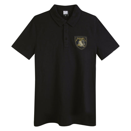 Black - Front - Amplified Mens And Justice For All Metallica Polo Shirt