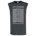Charcoal - Front - Amplified Mens Unknown Pleasures Joy Division Tank Top