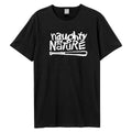 Black - Front - Amplified Unisex Adult Naughty By Nature Logo T-Shirt
