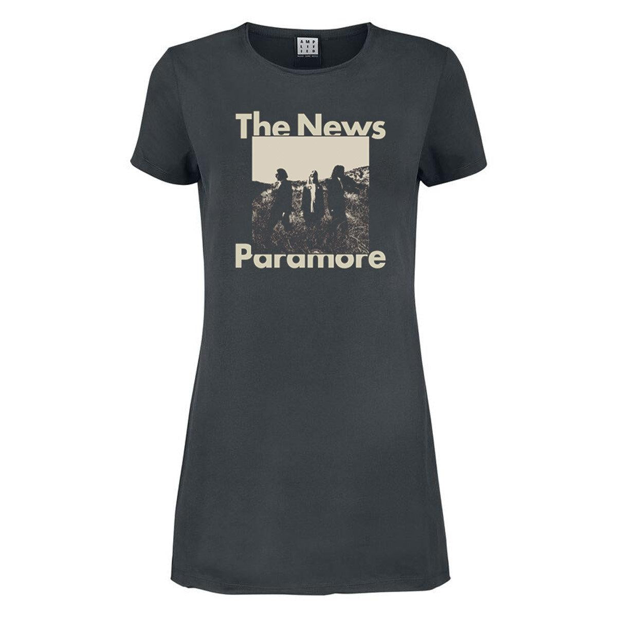 Charcoal - Front - Amplified Womens-Ladies The News Paramore T-Shirt Dress