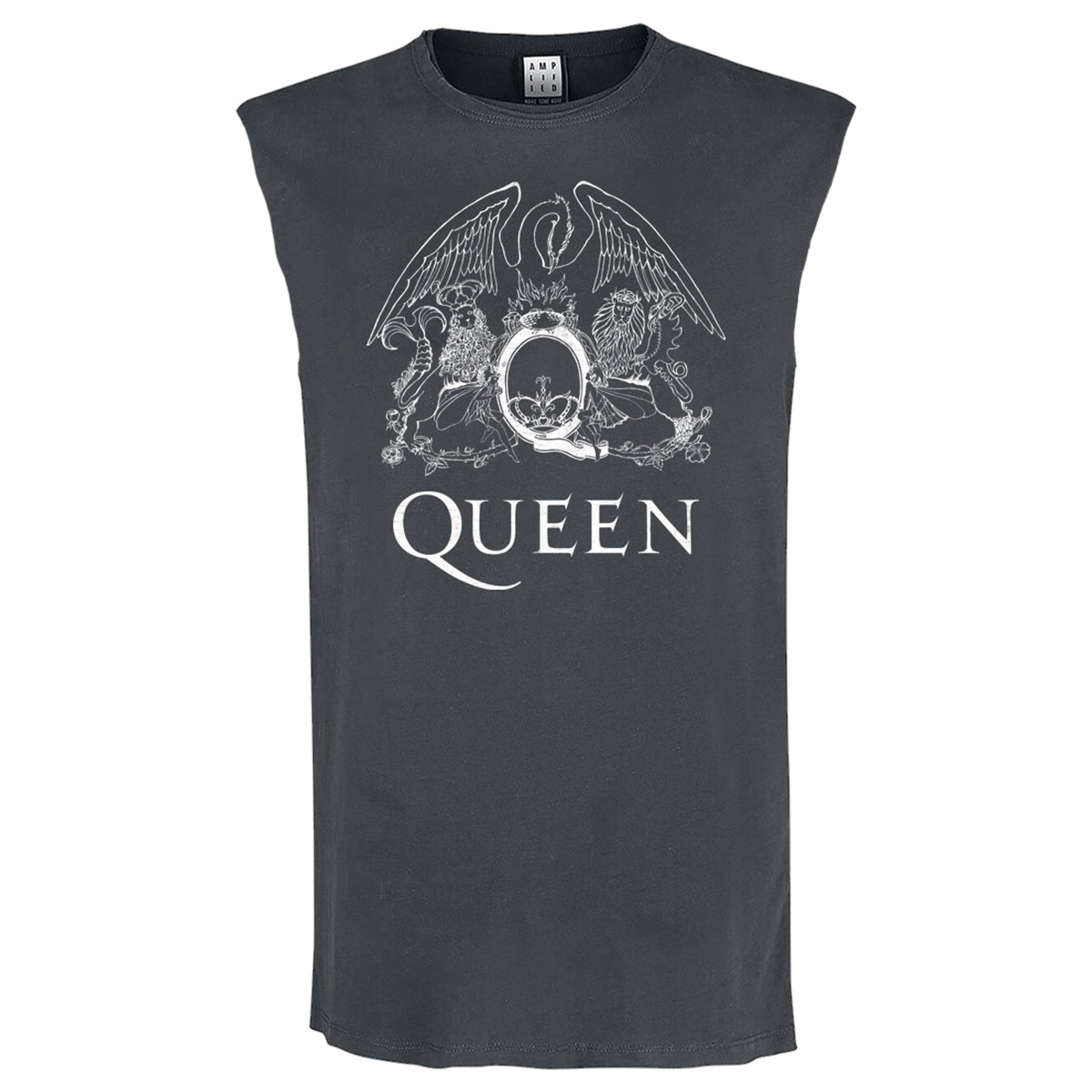 Charcoal - Front - Amplified Mens Royal Crest Queen Tank Top