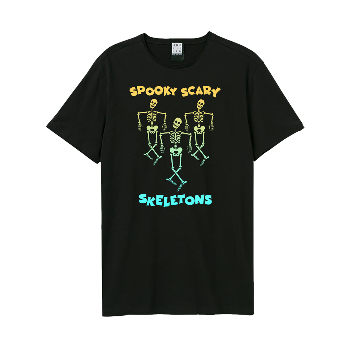 Black - Front - Amplified Unisex Adult Spooky Scary Skeletons Andrew Gold Halloween T-Shirt