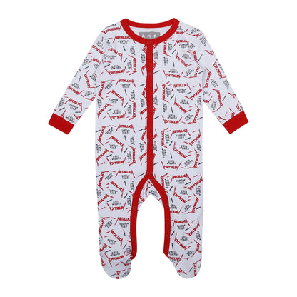 White-Red - Back - Amplified Baby Crayon Lord Metallica Babygrow Set (Pack of 3)