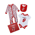 White-Red - Front - Amplified Baby The Rolling Stones Babygrow Set (Pack of 3)