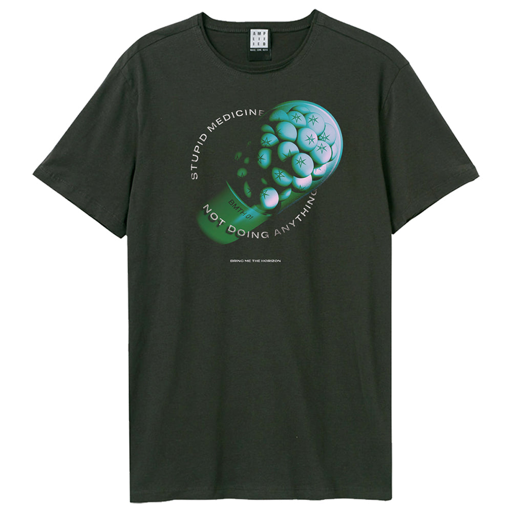 Charcoal - Front - Amplified Unisex Adult Stupid Medicine Bring Me The Horizon T-Shirt