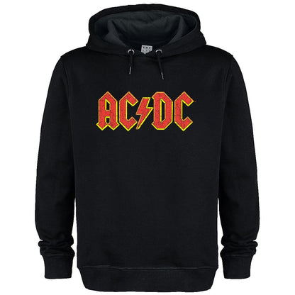 Black - Front - Amplified Unisex Adult AC-DC Logo Hoodie