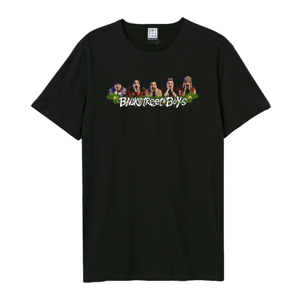 Black - Front - Amplified Unisex Adult Wreath Backstreet Boys T-Shirt