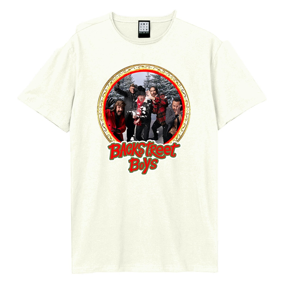 Vintage White - Front - Amplified Unisex Adult Ornament Backstreet Boys T-Shirt
