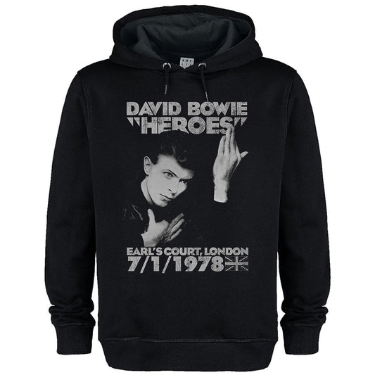 Black - Front - Amplified Unisex Adult Heroes 1978 David Bowie Hoodie