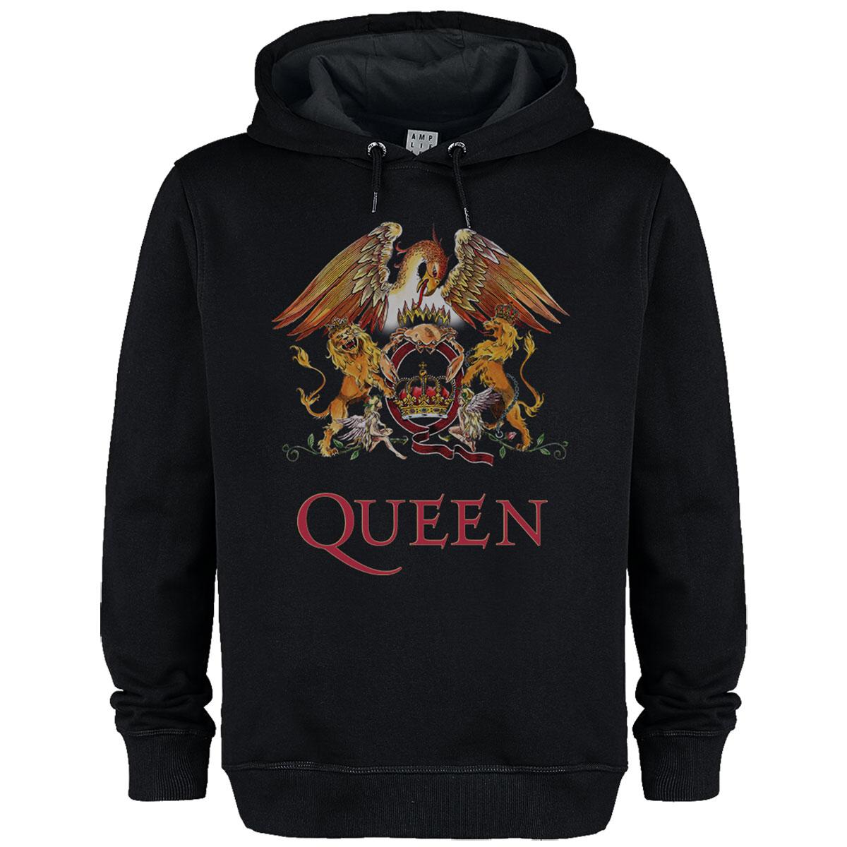 Black - Front - Amplified Unisex Adult Royal Crest Queen Hoodie