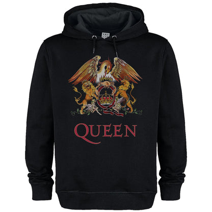 Black - Front - Amplified Unisex Adult Royal Crest Queen Hoodie