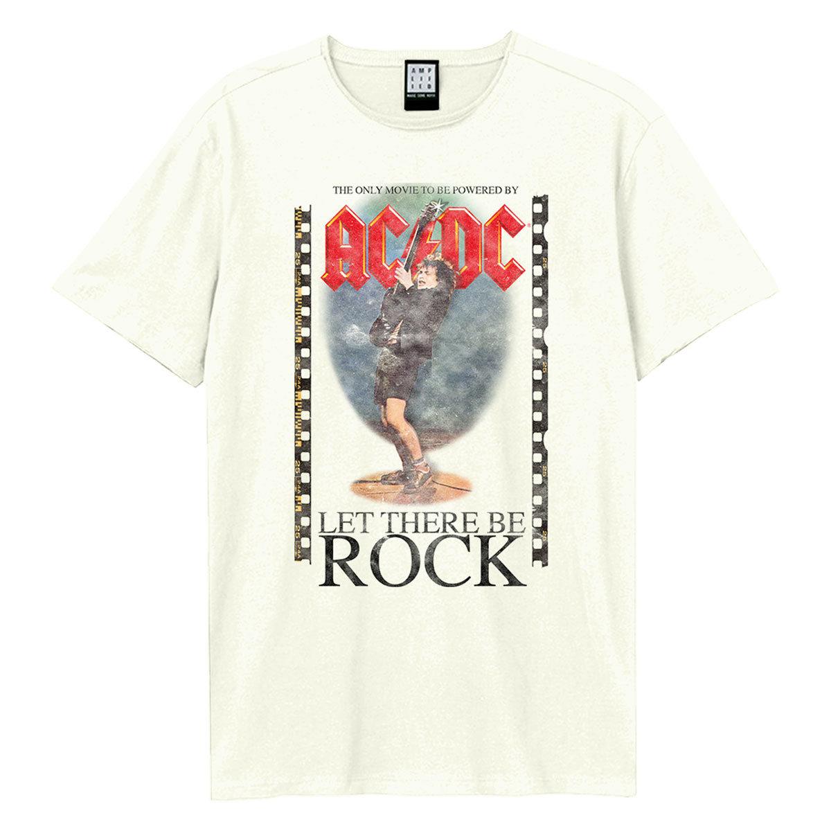 Vintage White - Front - Amplified Mens Let There Be Rock Angus AC-DC T-Shirt