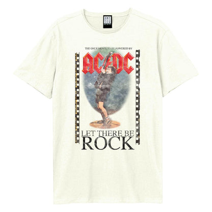 Vintage White - Front - Amplified Mens Let There Be Rock Angus AC-DC T-Shirt