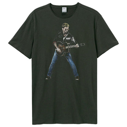 Charcoal - Front - Amplified Mens Stripped Back George Michael T-Shirt