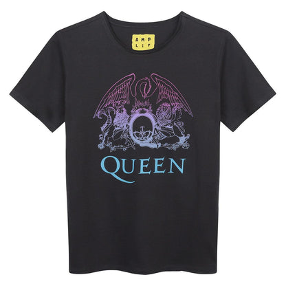 Charcoal - Front - Amplified Unisex Adult Ombre Crest Queen T-Shirt