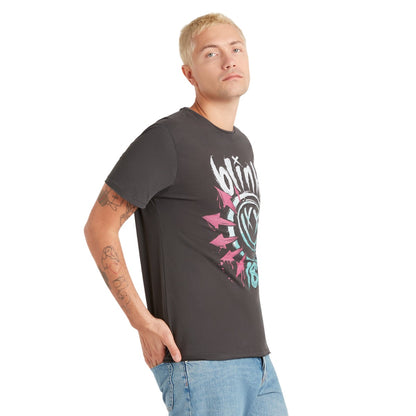 Charcoal - Side - Amplified Mens Blink 182 Logo T-Shirt