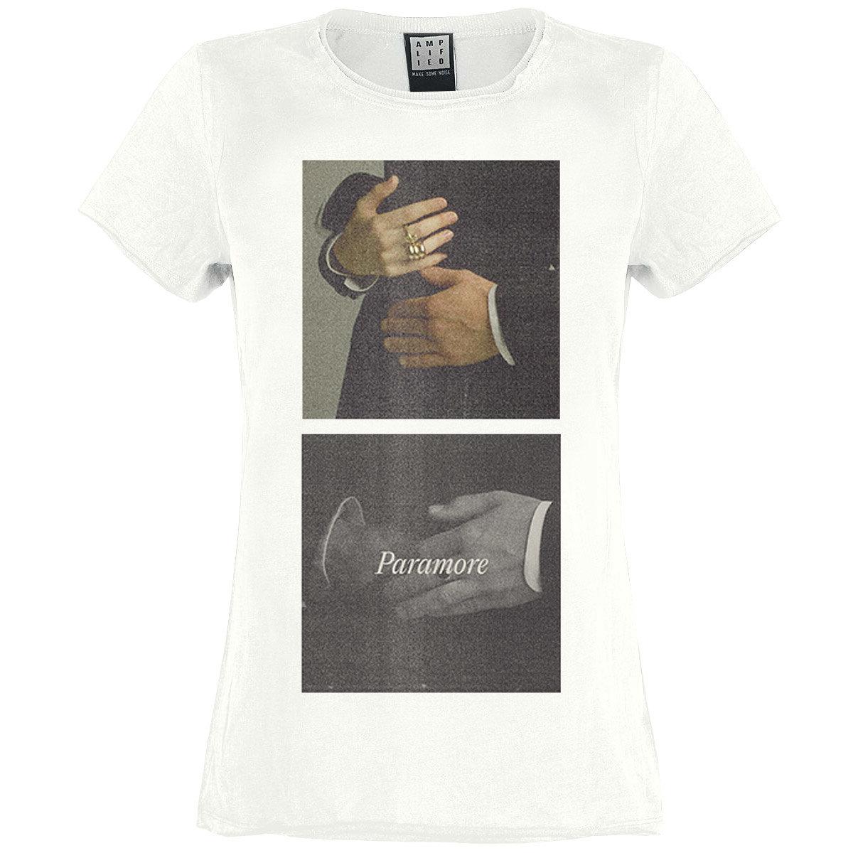 Vintage White - Front - Amplified Womens-Ladies Embrace Paramore T-Shirt