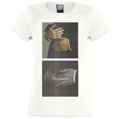 Vintage White - Front - Amplified Womens-Ladies Embrace Paramore T-Shirt
