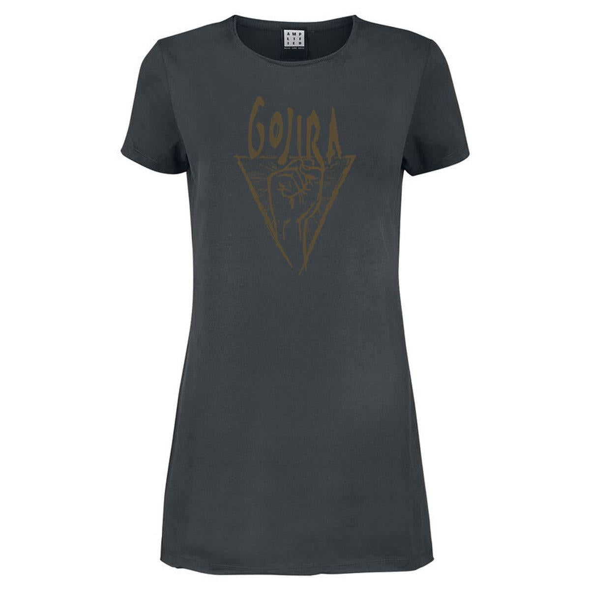 Charcoal - Front - Amplified Womens-Ladies Power Glove Gojira T-Shirt