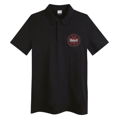 Black - Front - Amplified Mens Des Moines 1995 Slipknot Polo Shirt