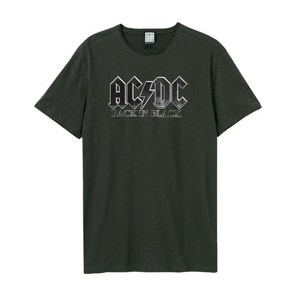 Charcoal - Front - Amplified Unisex Adult Back In Black AC-DC T-Shirt