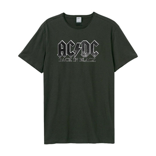 Charcoal - Front - Amplified Unisex Adult Back In Black AC-DC T-Shirt