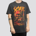 Charcoal - Back - Amplified Unisex Adult War Skull Slayer T-Shirt
