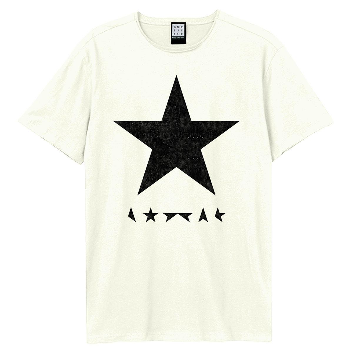 White - Front - Amplified Unisex Adult Black Star David Bowie T-Shirt