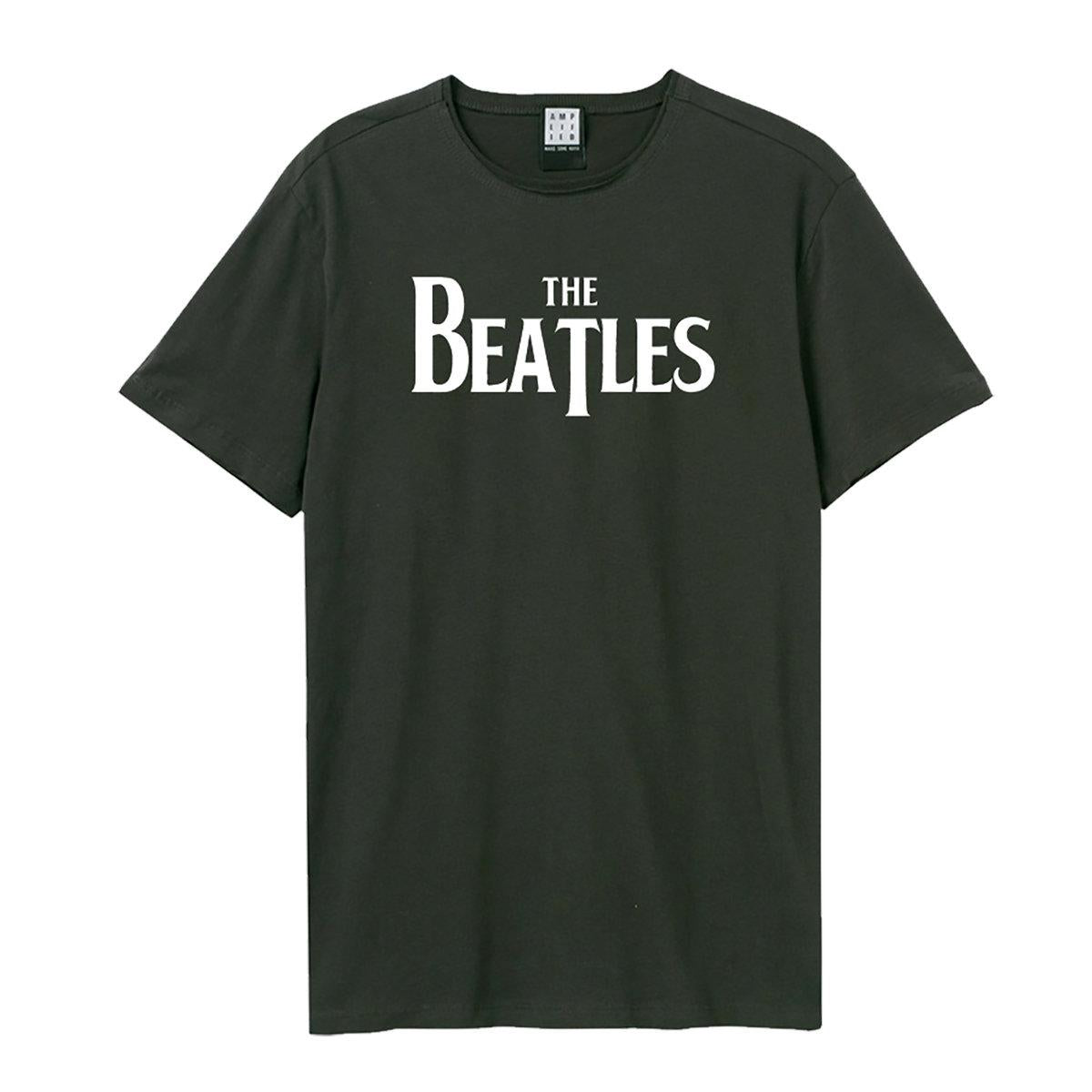 Charcoal - Front - Amplified Unisex Adult The Beatles Logo T-Shirt