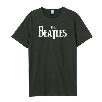 Charcoal - Front - Amplified Unisex Adult The Beatles Logo T-Shirt