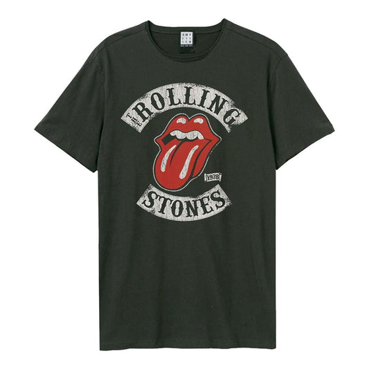 Charcoal - Front - Amplified Unisex Adult 1978 Tour The Rolling Stones T-Shirt