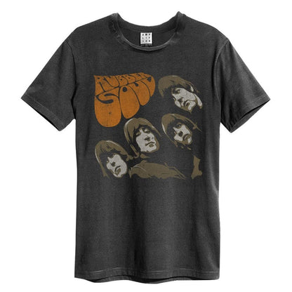 Charcoal - Front - Amplified Unisex Adult Rubber Soul The Beatles T-Shirt