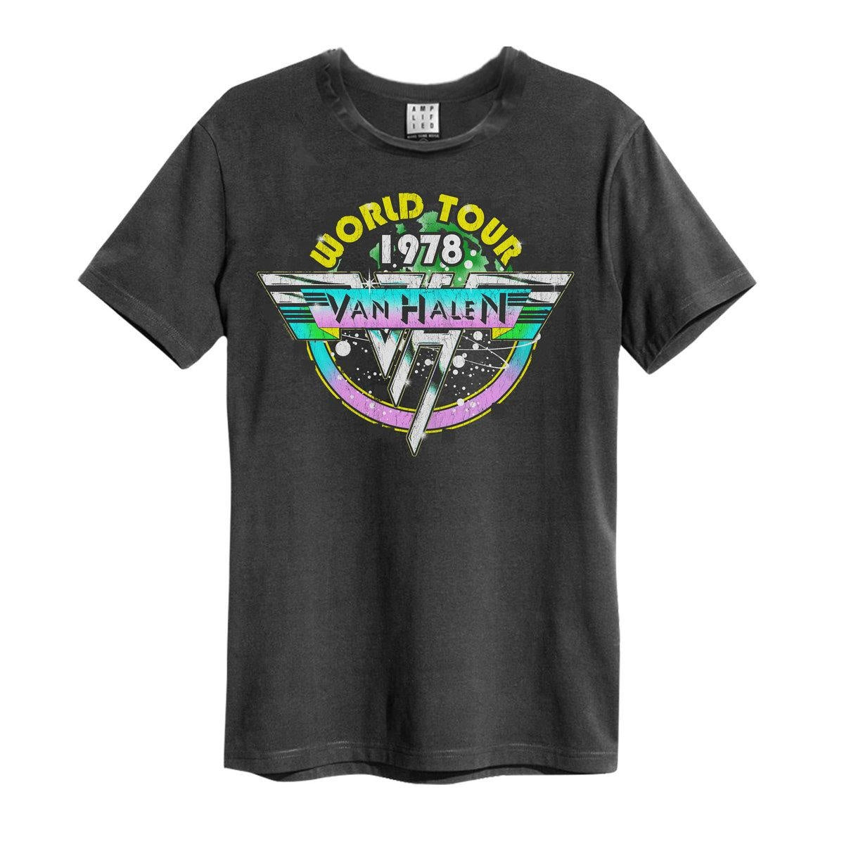 Charcoal - Front - Amplified Unisex Adult World Tour 78 Van Halen T-Shirt