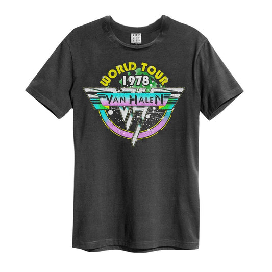 Charcoal - Front - Amplified Unisex Adult World Tour 78 Van Halen T-Shirt