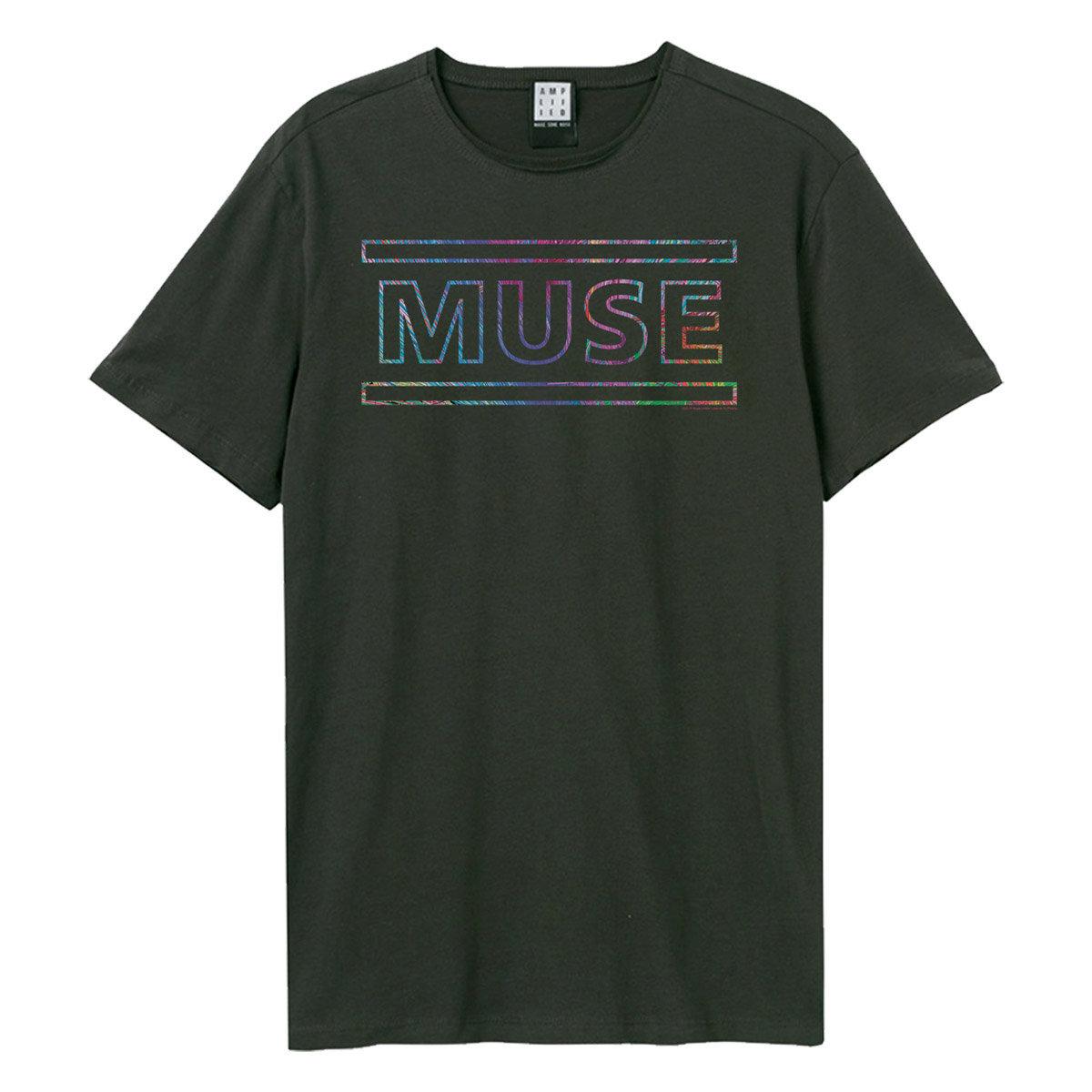 Charcoal - Front - Amplified Unisex Adult Rainbow Logo Muse T-Shirt