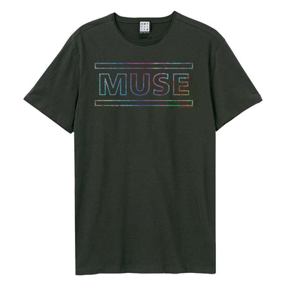 Charcoal - Front - Amplified Unisex Adult Rainbow Logo Muse T-Shirt