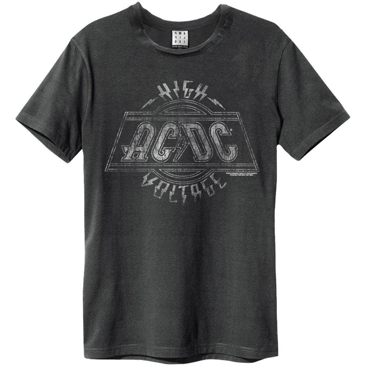 Charcoal - Front - Amplified Unisex Adult High Voltage AC-DC T-Shirt