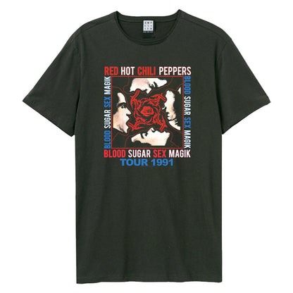Charcoal - Front - Amplified Unisex Adult Tour 1991 Red Hot Chili Peppers T-Shirt