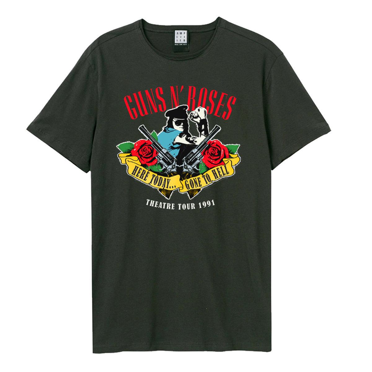 Charcoal - Front - Amplified Unisex Adult Gone To Hell Guns N Roses T-Shirt