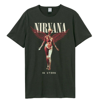 Charcoal - Front - Amplified Unisex Adult In Utero Nirvana T-Shirt